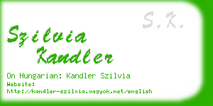 szilvia kandler business card